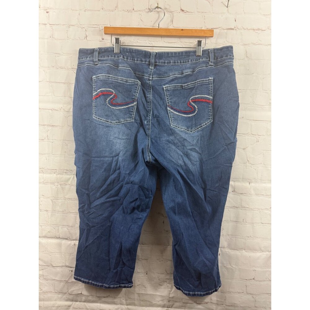 Cato Capris Womens Size 22W Classic Blue High Rise Casual Streetwear Denim *READ - Picture 2 of 7